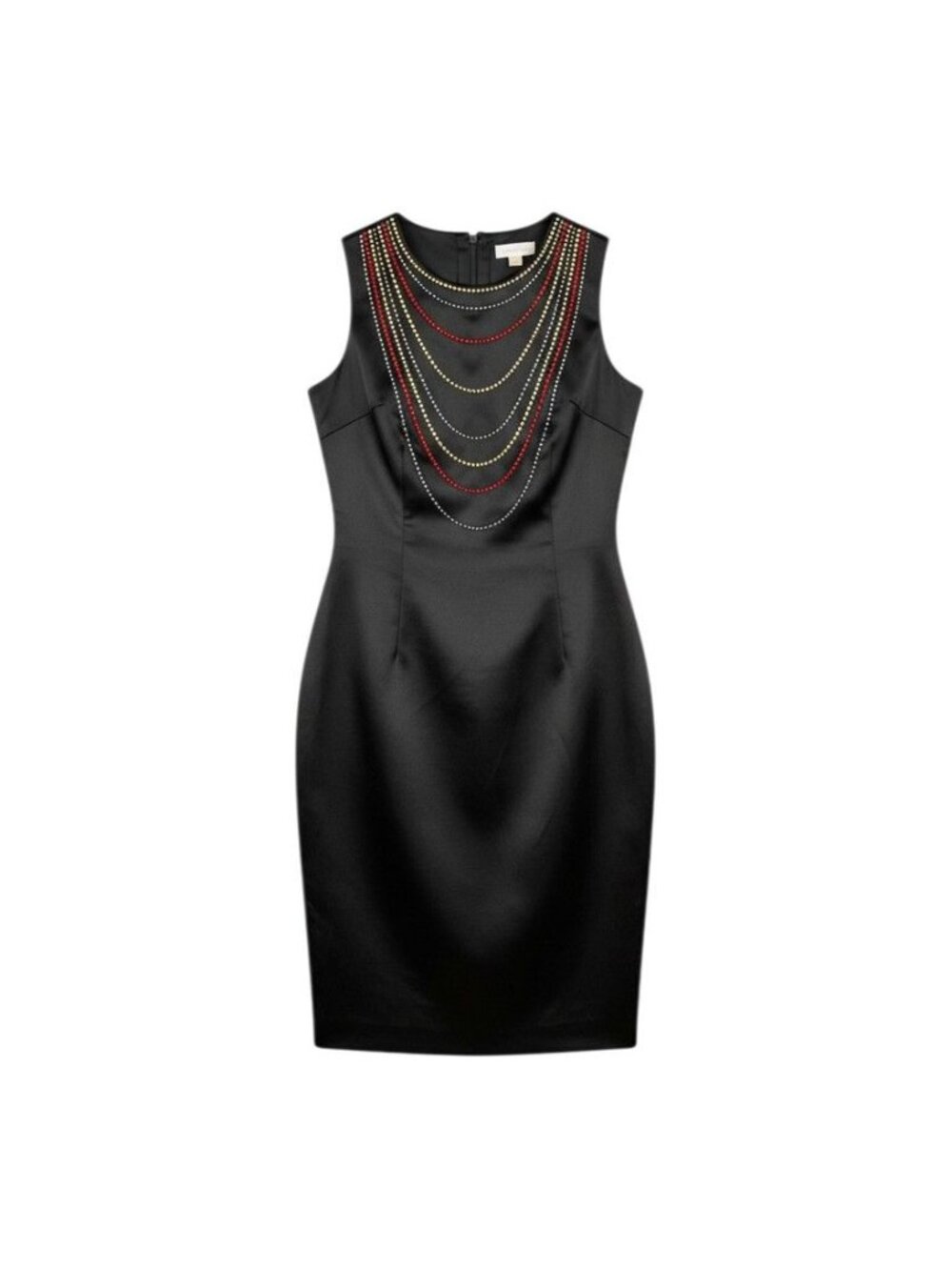 Calvin Klein Womens Black Embellished Sleeveless Sheath Dress Size 6